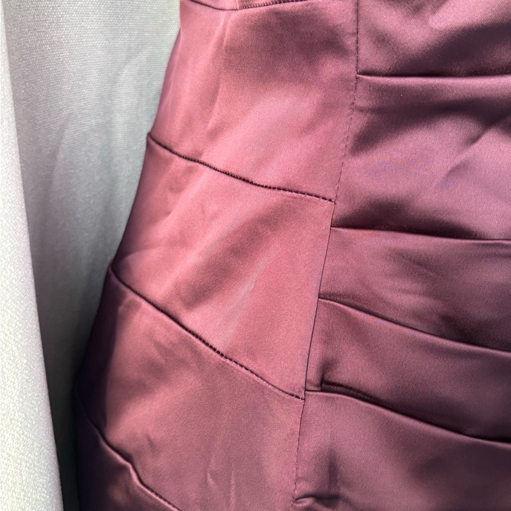 David's Bridal Asymmetrical Plum Dress - Picture 3 of 15